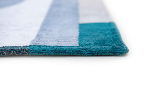 Module vloerkleed 9208 Morris Green - Blauw - 240 x 240 cm