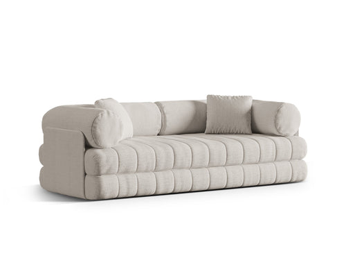 Cosmopolitan Design Converteerbare bank Kemi 3-zits, boucle lichtbeige - 95x206x70cm