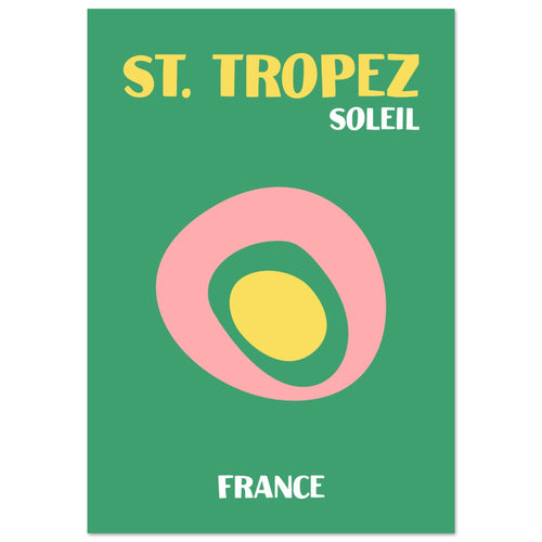 Artfulprints Poster Frankrijk - St. Tropez   - 50x70 cm - Groen