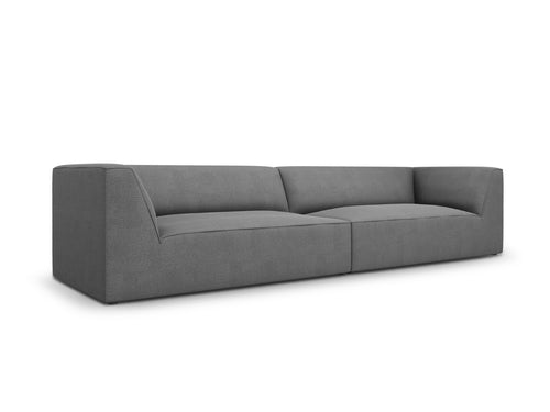 Micadoni Bank Ruby 4-zits, structurele stof, grijs - 93x302x69cm