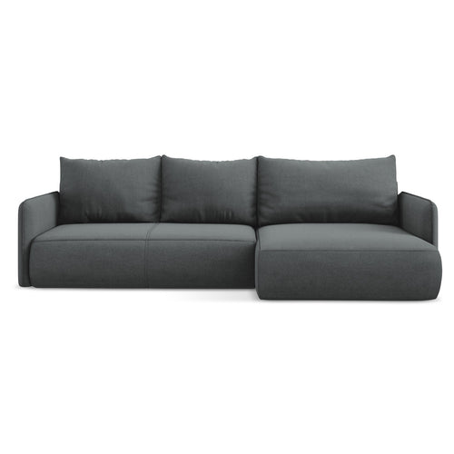 LaMiaSofa hoekbank rechts Palermo - textuurstof - grijs - 240x148x86