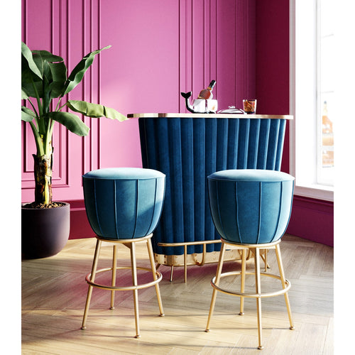 Kare Design Bar After Work blauw fluweel - vtwonen shop