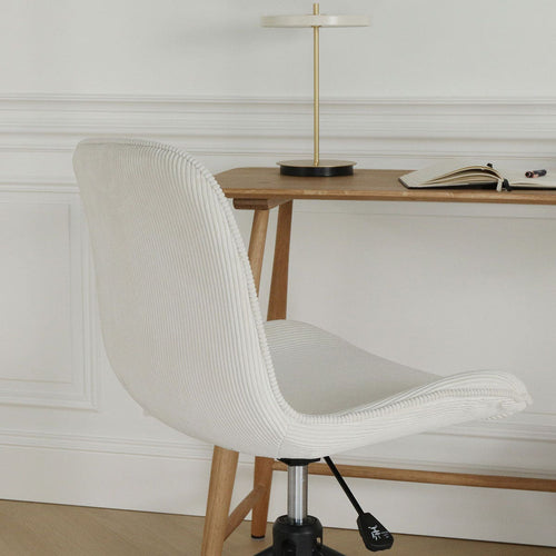 Nolon Nout-Fé Bureaustoel Ribstof Créme - Stof - Zwart Onderstel