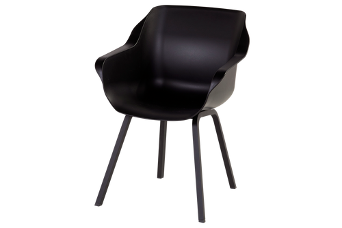 Hartman Tuinstoel Sophie - Zwart Kunststof - Set Van 2