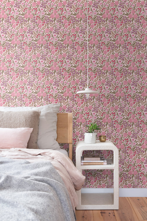 ESTAhome behang bloemen paars en roze - 50 x 900 cm - 131446 - vtwonen shop