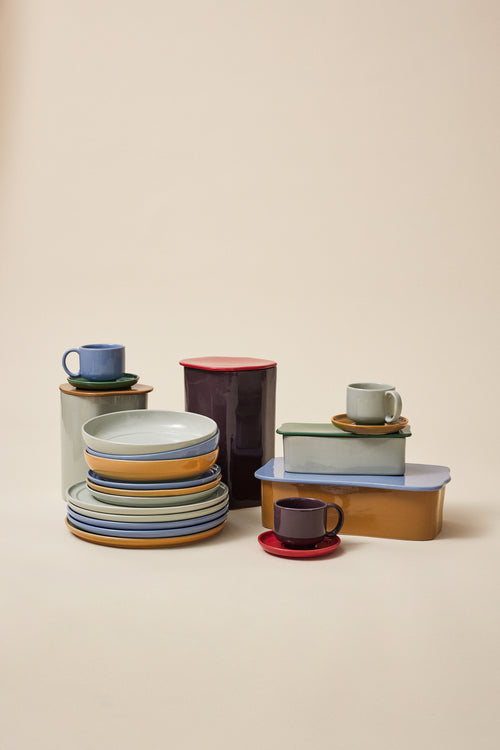 Hübsch lunchbord Amare - steenpoeder - ø23xh2cm