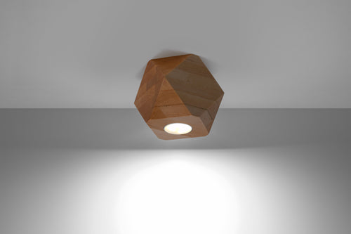 Sollux plafondlamp Woody - 1 lichts - 12  x 12   cm - bruin - vtwonen shop