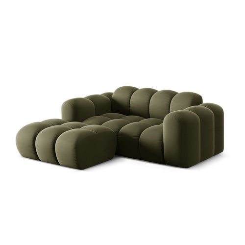 Cosmopolitan Design - Linker hoekbank Treno 2-zits, flueel groente - 164x180x70cm