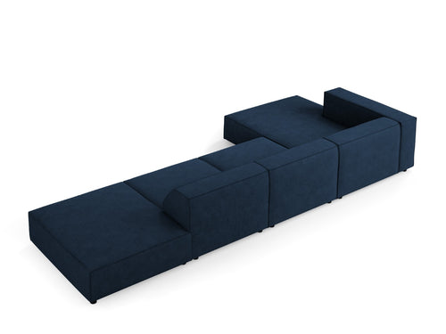Cosmopolitan Design linker hoekbank Arendal 5-zits, chenille met ribbeleffect, koningsblauw - 166x341x70cm