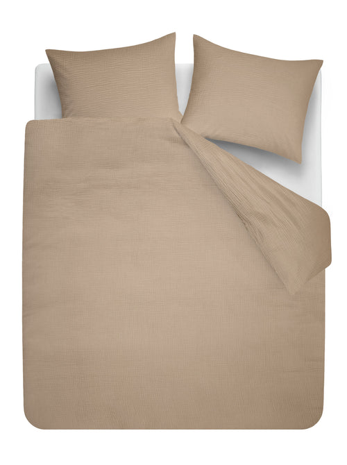 Beddinghouse Dekbedovertrek Mist - 200 x 200/220 cm - Licht bruin