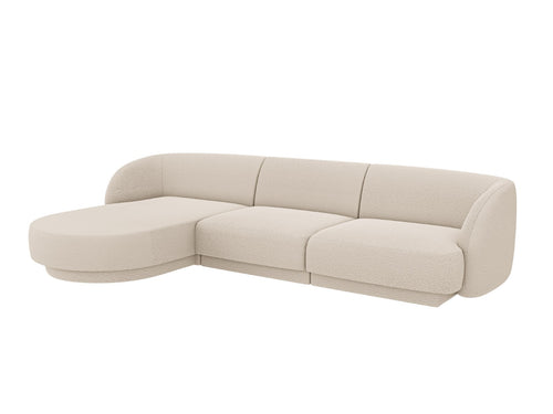 Micadoni Poef Miley 4-zits, boucle beige - 156x255x70cm