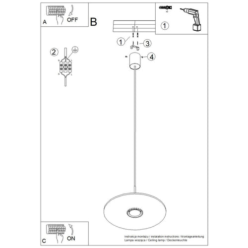 Sollux Lighting Hanglamp OVO 1 brązowa/beżowa filc Gx53 - 40x40x125cm