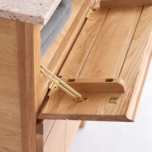 Tikamoon Badkamermeubel van eikenhout en terrazzo premium pink 60 Easy - Naturel - vtwonen shop