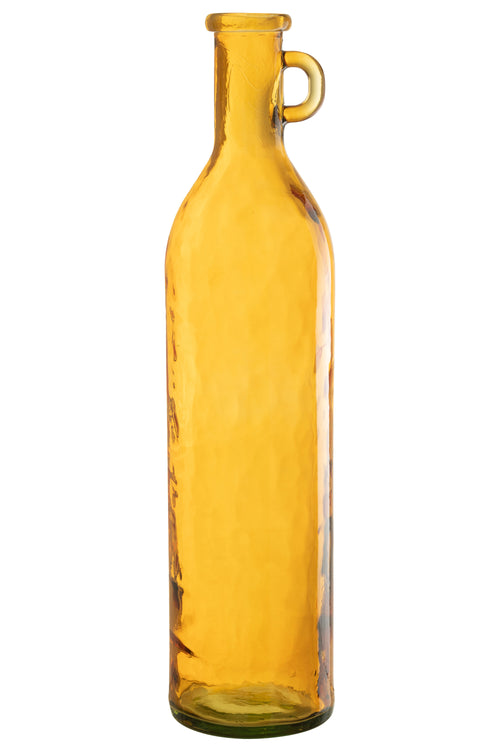 J-Line vaas Fles Cilinder - glas - oker - 75 cm hoog