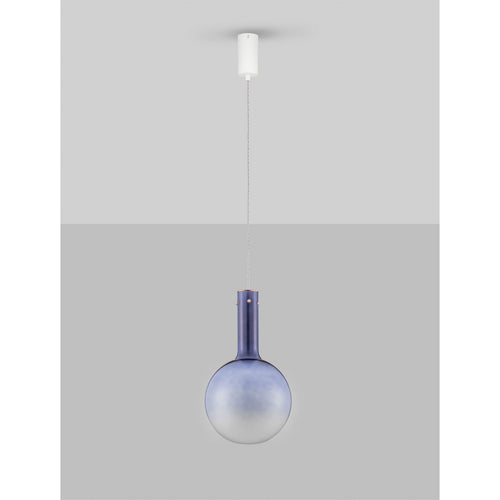 Nova Luce NOSTOS Bolvormige hanglamp voor plafond, blauw, goud, mat wit, Triac dimbare LED 6W 330lm 3000K