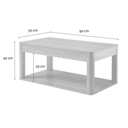 Calicosy - Salontafel CELIA - licht hout 90x50x40 cm
