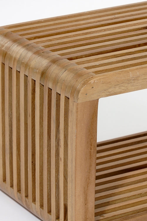 Mica Decorations Josha Wandplank Zwevend - Set van 2 - L80 x B21 x H20 cm - Gerecycled Hout - Bruin