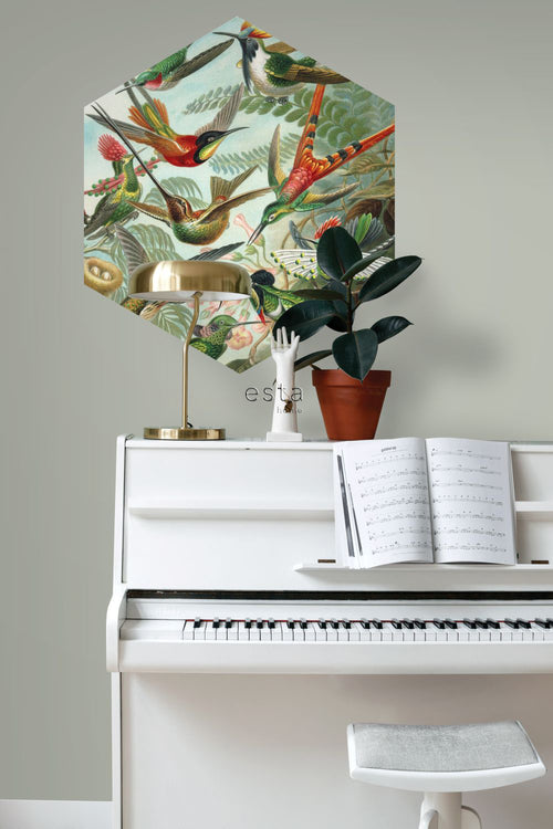 ESTAhome muursticker vogels tropisch junglegroen - 70 x 81 cm - 158999 - vtwonen shop