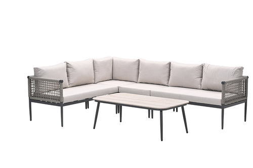 Garden Impressions Teramon loungeset 6-persoons met taupe rope