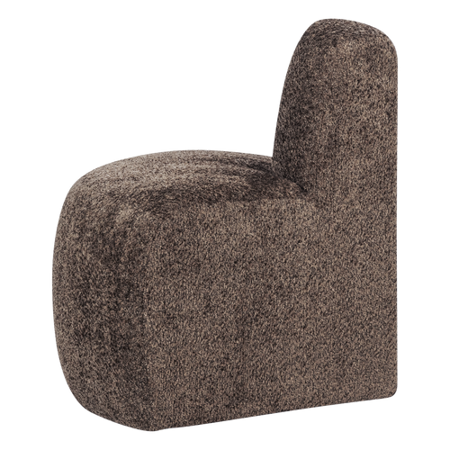 WOOOD eetbank hoek rond rugleuning Mojo Base - Wollig - Bruin - 83x76x76