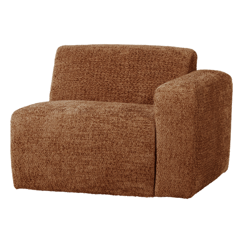 WOOOD 1-zits bank arm rechts Mojo Base - Wollig - Roestbruin - 74x105x97