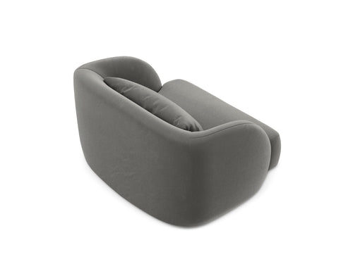 Cosmopolitan Design Fauteuil Tulum flueel, lichtgrijs - 90x103x70cm