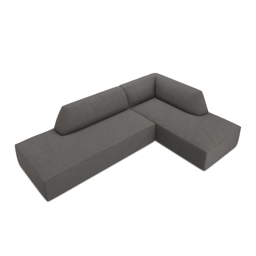 Cosmopolitan Design - Modulaire hoekbank rechts Siena 4-zits, ribfluwelen donkergrijs - 180x273x69cm