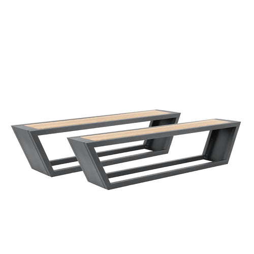 HOME DELUXE Stalen zitset KOBON antraciet - Made in Germany - 2 x bank + 1 x tafel