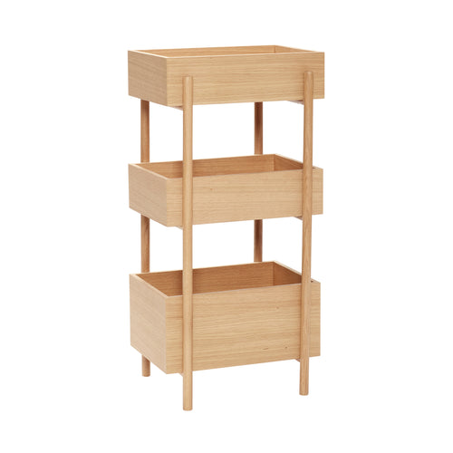 Hübsch sidetable Stack - mdf/okernfineer/eiken - 43x35xh90cm