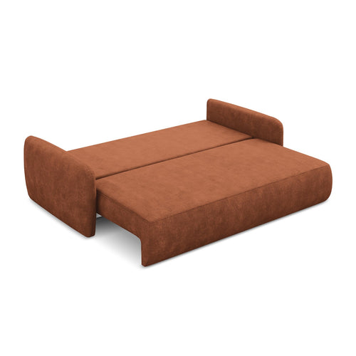 LaMiaSofa 3-zits slaapbank Corle - chenille stof - terracotta - 218x102x86