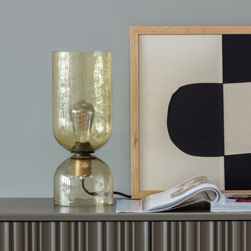 WOOOD tafellamp gehamerd glas 38xø15 cm Gigi - Naturel - vtwonen shop