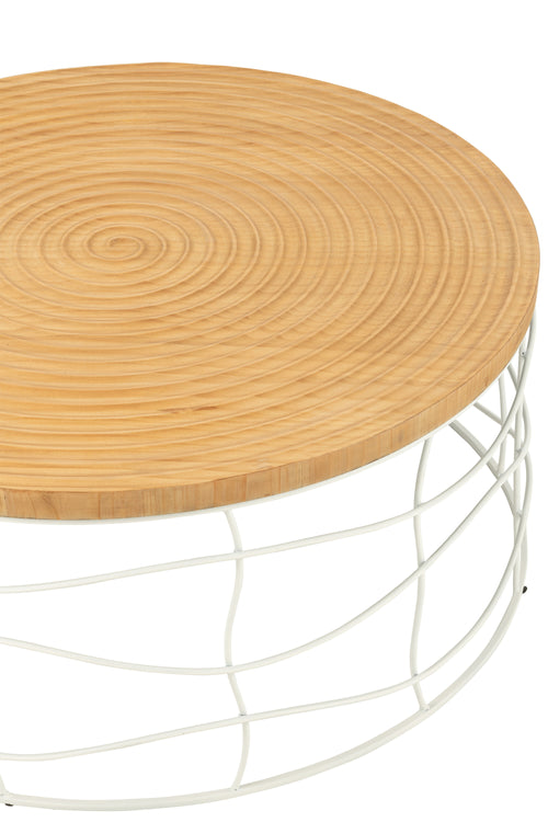 J-Line salontafel - ijzer/hout - naturel/wit