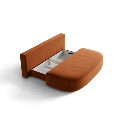 Cosmopolitan Design - Slaapbank met opbergdoos Sophia 3-zits, flueel terracotta - 110x202x89cm