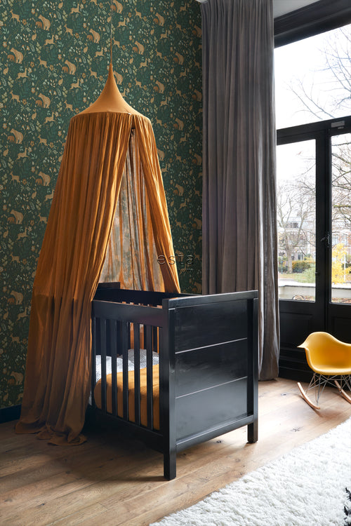 ESTAhome behang bos met bosdieren donkergroen en beige - 53 cm x 10.05 m - 139587