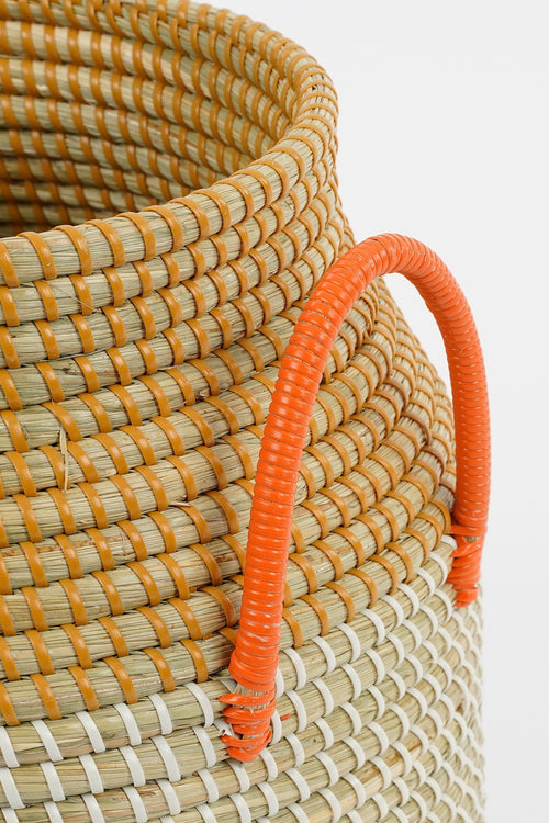 Mica Decorations Milou Opbergmand - Set van 2 - H43 x Ø50 cm - Zeegras - Geel - vtwonen shop