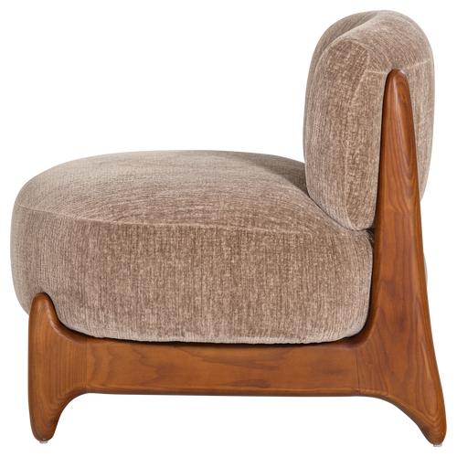 WOOOD fauteuil Runi - Hout/Velvet - Zand - 69x64x72