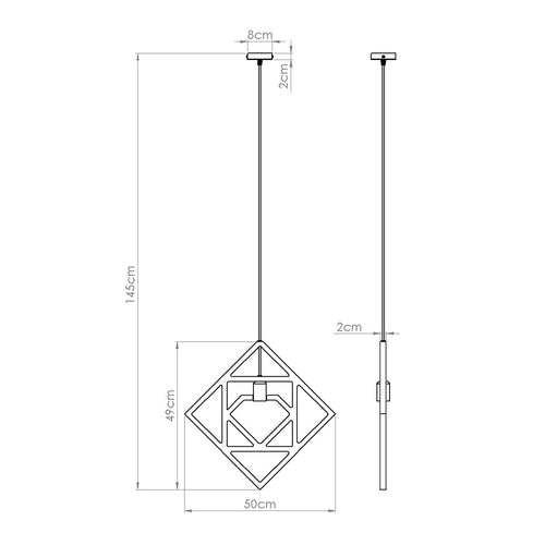 Sollux Lighting Hanglamp CARO - 50x8x145cm