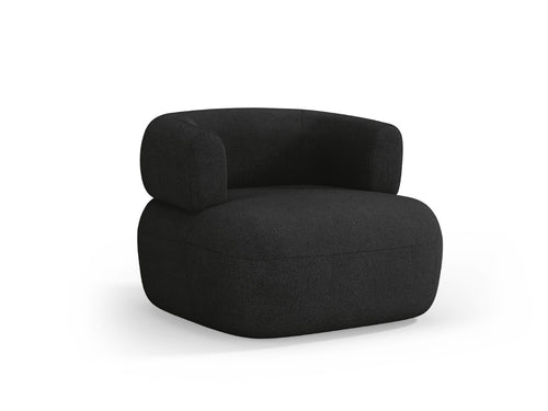 Micadoni Fauteuil Jenny boucle, zwart - 88x90x73cm