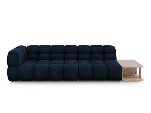 Cosmopolitan Design Rechte modulaire bank Sky 4-zits, flueel, koningsblauw - 102x297x70cm