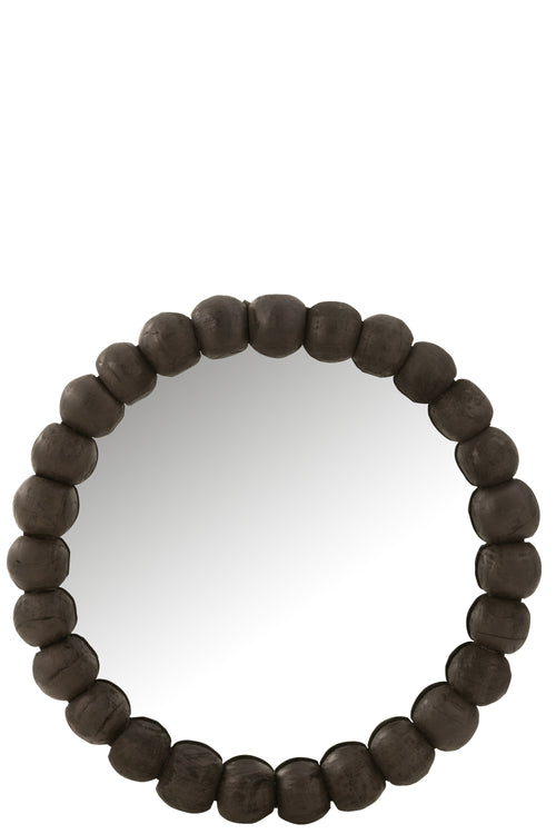 J-Line spiegel Bollen - hout - zwart - Ø 80 cm - vtwonen shop