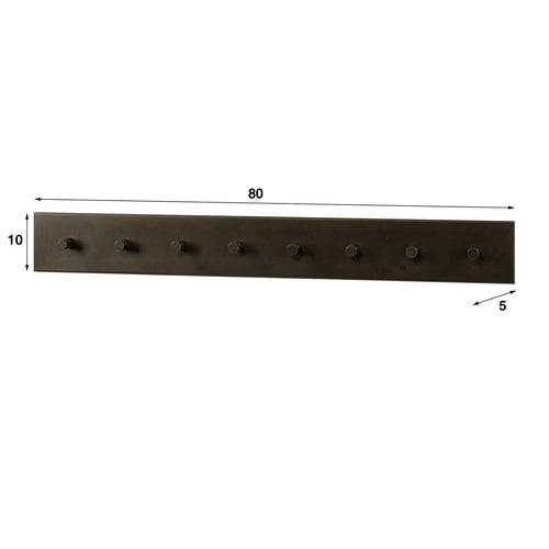 Giga Living Kapstok Terra - Bruin Metaal - 80x5x10cm