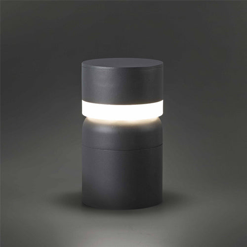 Faro Sete - LED-buitenlamp op sokkel wit, donkergrijs IP54
