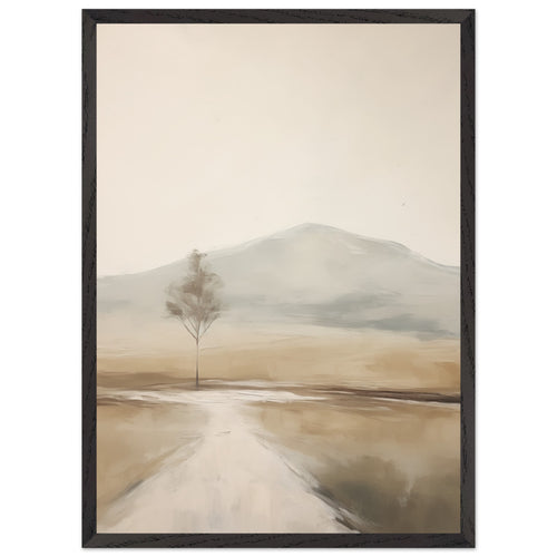 Artfulprints Poster met Lijst Abstract - Tree path   - 50x70 cm - Taupe