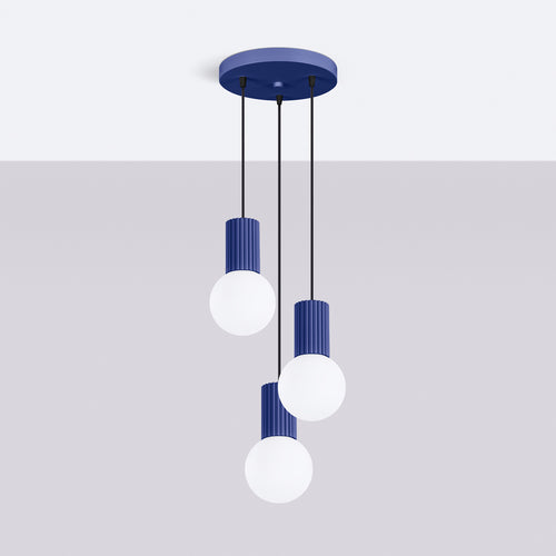 Sollux Lighting Hanglamp HALO 3P ultramarijn - 25x25x125cm