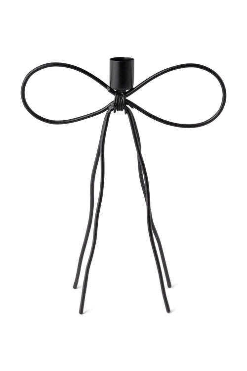 vtwonen - Kandelaars Bow - Metaal - Zwart - 25 en 30 cm - Set van 2