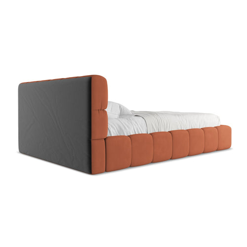 LaMiaSofa Bed met opbergruimte Roma - Chenille - Terracotta - 160x228x82