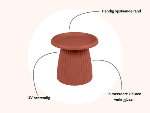 MaximaVida kunststof bijzettafel Mila rond 50 cm roestbruin - vtwonen shop
