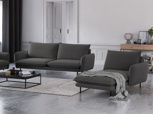 Cosmopolitan Design rechter chaise longue Vienna structurele stof, donkergrijs - 170x110x95cm