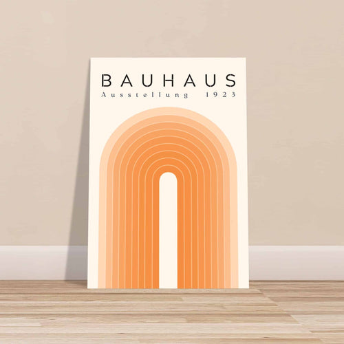 Artfulprints Poster met Lijst Bauhaus - Orange rainbow   - 70x100 cm - Oranje