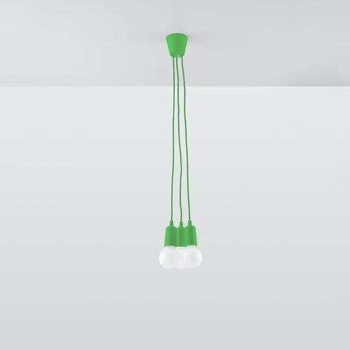 Sollux Lighting Hanglamp DIEGO 3 groen - 15x15x90cm
